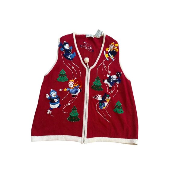 UGLY SWEATER Snowman Christmas Winter Vest Size XL - Picture 2 of 8